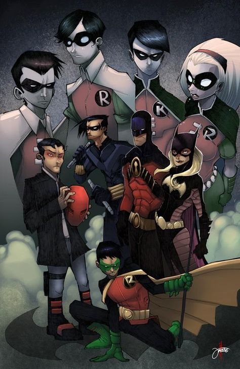 The Evolution of Robin: From Boy Wonder to Superhero. Briefly traces the history of those who have been Robin. The Bat Family, Bob Kane, Univers Dc, Stephanie Brown, Marvel Fanart, Haikou, Im Batman, Batman Universe, Red Robin