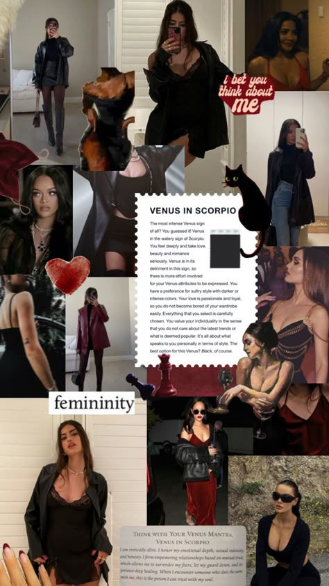 Venus in Scorpio Scorpio Venus Aesthetic, Scorpio Venus Style, Venus Scorpio, Venus Outfits, Scorpio Style, Scorpio Fashion, Rising Scorpio, Scorpio Aesthetic, Venus Aesthetic