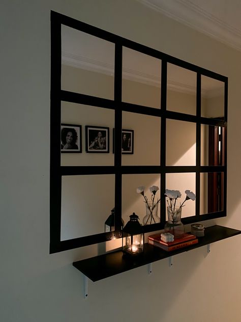 Mirror Design Ideas, Square Mirror Wall Decor, Diy Mirror Wall Decor, Wall Mirror Decor Living Room, Diy Mirror Wall, Mirror Decor Ideas, Mirror Decor Living Room, Ikea Mirror, Modern Mirror Wall