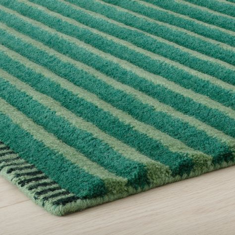 TÅGSPÅR rug, high pile, green, 200x300 cm (6'7"x9'10") - IKEA CA Ikea Rugs Living Room, Rug Inspo Living Room, Materials Palette, Colourful Rug, Interior Ikea, Property Styling, Types Of Flooring, Underfloor Heating, Striped Rug