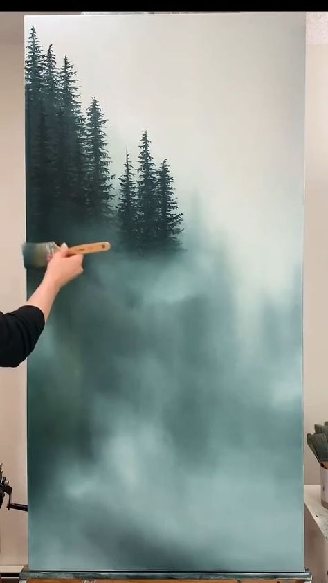 Dream Swagger (@dreamswagger) on Threads Landscape Art Painting, Painting Art Lesson, Art Painting Gallery, Nature Art Painting, Diy Canvas Art Painting, Painting Art Projects, Pine Trees, Diy Art Painting, Ruby Diamond