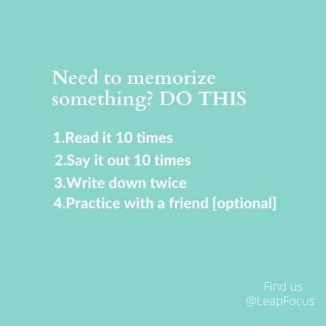 How Memorize Faster, Study Tips To Memorize Faster, Line Memorization Tips, How To Memorize Something Fast, How To Memorize Words Fast, How To Memorize Speech, How To Memorise Something Quick, How To Memorize Something Quickly, Quick Memorization Tips