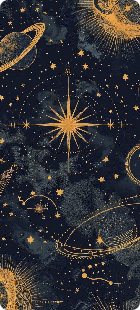 Stars Astrology Aesthetic, 90s Celestial Pattern, Celestial Aesthetic Background, Astrology Phone Wallpaper, Astral Aesthetic Wallpaper, Celestial Phone Backgrounds, Astronomy Room Ideas, Starry Wallpaper Aesthetic, Astrology Wallpaper Desktop