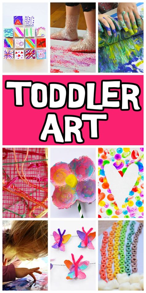 Looking for toddler art projects? You're in the right place! Today we have 40 art activities for little kids. Let's learn some classic and new art techniques that are great fun! Easy Art Preschool, Teaching Art To Preschoolers, Pre K 3 Art Projects, Art Activities For One Year Olds Daycare, Easy Art Projects For Toddlers, Color Art Activities For Toddlers, Art For Two Year Olds, Prekindergarten Art Projects, Preschoolers Art Activities