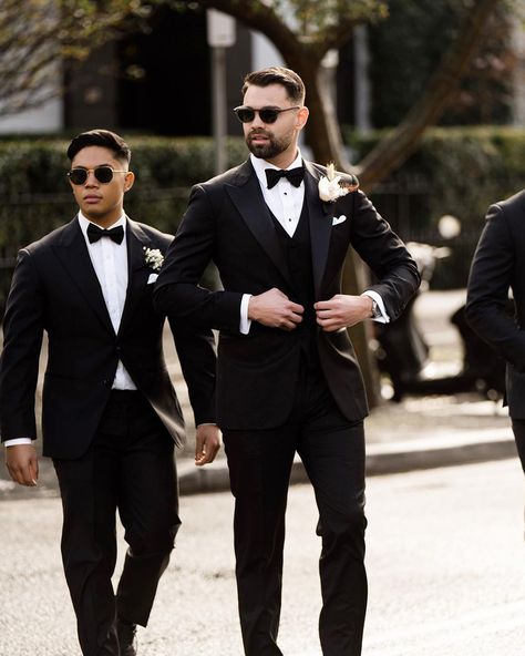 Black Suit For Wedding, Wedding Suit Ideas, Groomsmen Attire Black, Black Wedding Suit, Black Tuxedo Wedding, Wedding Suits Men Black, Groom Suit Black, White Wedding Suit, Wedding Groomsmen Attire