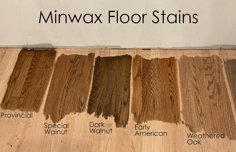 Provincial And Weathered Oak Stain, Wood Stains That Compliment Each Other, Jacobean Stain On Oak, Minwax Oil Based Stain Colors, Dark Walnut Stain On White Oak, Minwax Floor Stains On Red Oak, Maple Floors Stained, Dura Seal Stain Colors On White Oak, Min Wax Stain Colors