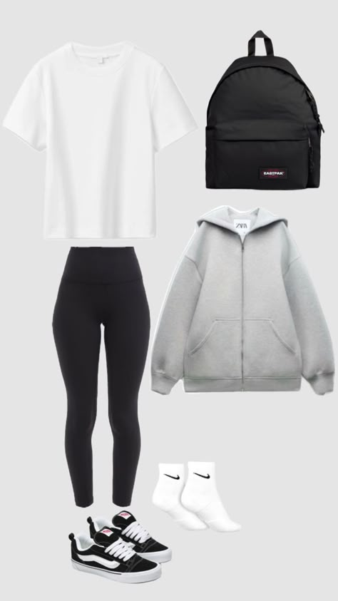 Simple Outfits With Leggings, Outfit Legging Noir, Outfit Jogging, Outfit Sport, Zara Style, Outfit Leggings, Outfit Zara, Mode Zara, Zara Drip