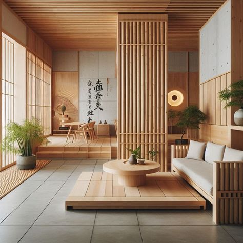 Contemporary Japanese Interior Design Slanted Roof Interior, Japan House Modern Japanese Style Interior Design, Asian Apartment Aesthetic, Japanese Design Interior, Contemporary Japanese Interior, Nordic Design Interior, Traditional Japanese House Interiors, Japanese Modern Interior, Japan Home Design