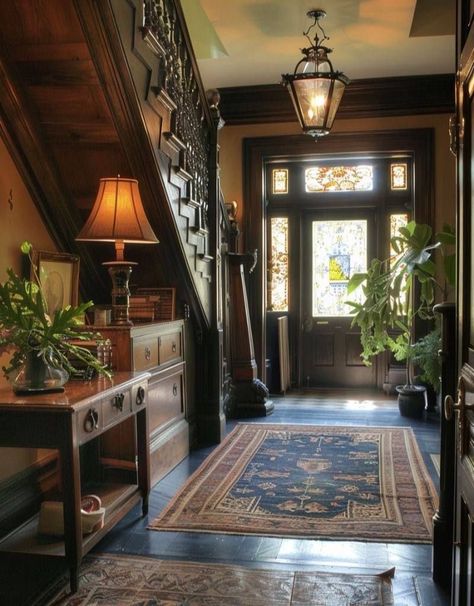 Moody Neutrals, Victorian Entryway, English Apartment, Dream House Aesthetic, Dream Life House, Entryway Ideas, Dream House Interior, Pretty House, Dream Rooms