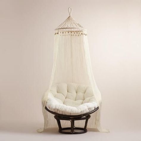 Macrame Canopy, Bohemian Macrame, Crib Canopy, Hippie Home Decor, Home Clothing, Papasan Chair, Bohemian Home Decor, Bohemian Living, Canopy Bed