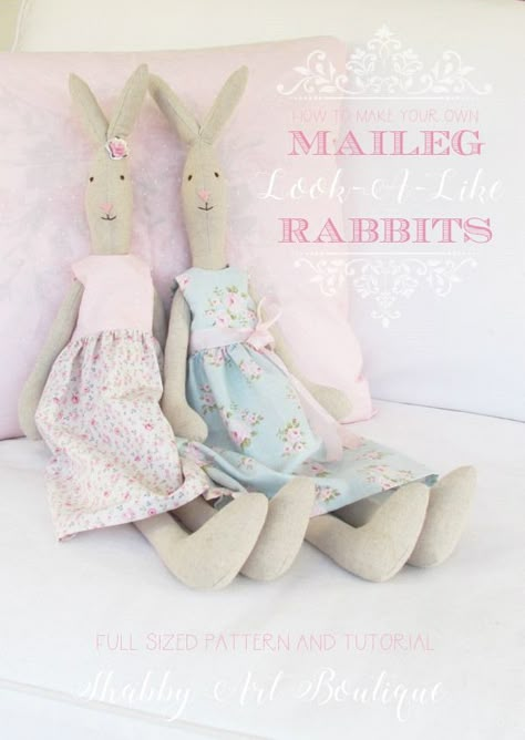 How To Make a Maileg ‘look-a-like’ Rabbit - Shabby Art Boutique Maileg Rabbits, Maileg Bunny, Shabby Art Boutique, Mouse Pattern, Maileg Mouse, Art Boutique, Soft Toy Patterns, Doll Sewing Patterns, Sock Animals