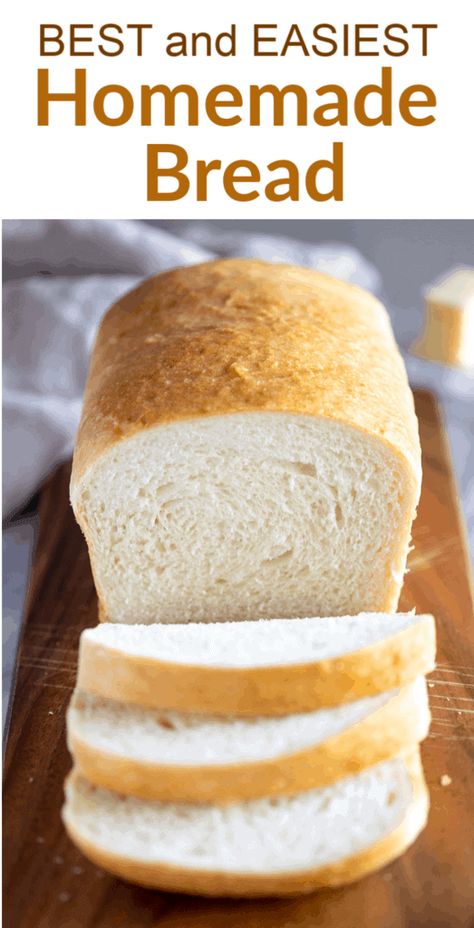 Easy White Bread Recipe, Soup Bread, Easy Homemade Bread, Homemade Bread Recipe, Best Homemade Bread Recipe, Homemade White Bread, Homemade Things, White Bread Recipe, Homemade Bread Recipes Easy