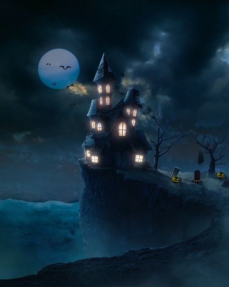 Halloween House Wallpaper, Gif Halloween, Happy Halloween Gif, Halloween Gifs, Halloween Live Wallpaper, Halloween Challenge, Helloween Wallpaper, Halloween Shadow Box, Halloween Movie Night