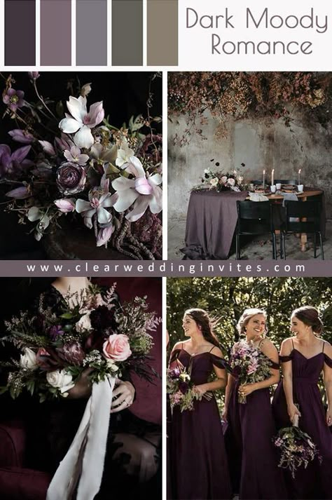 3 Mauve&Plum Ideas: Great for Your Fall or Winter Wedding – Clear Wedding Invites Emerald Plum And Burgundy Wedding, Plum Mauve Wedding, Wedding Plum Color Schemes, Moody Mauve Wedding, Blackberry Wedding Colors, Dark Plum Wedding Colors, Plum Fall Wedding Colors, Purple October Wedding, Fall Wedding Plum