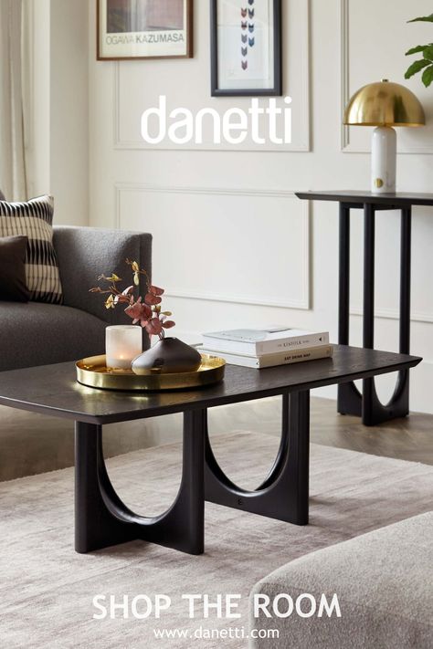 Shop the Room at Danetti, where you can upgrade your home all in one place.

Introducing our latest addition, the stunning Orlan range. Available in Black Ash, this collection includes a Dining Table, Console Table, Coffee Table, and Side Table, allowing you to bring a touch of Modern Organic to your living or dining space. Enhance the atmosphere with our exquisite Louis White Marble and Brass Table Lamp, adding a touch of elegance to any room.

Designed and curated by our design team in the UK Console Table Coffee, Dining Table Console, Coffee Table And Side Table, Sleek Coffee Table, Marble And Brass, Coffee Table Black, Brass Table Lamp, Black Ash, Table Console