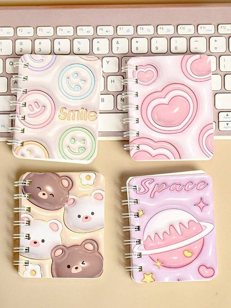 Kawaii Stationery Notebooks, Cute Books, Pretty School Supplies, Stationary Storage, Note Pad Covers, Cute Stationary School Supplies, Bond Paper Design, Art Activities For Toddlers, Stylish School Bags