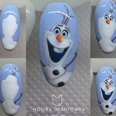 Маникюр пошагово #christmasnailart #christmasnailideas #christmasnail Olaf Nails, Frozen Nail Art, Frozen Nails, Cartoon Nail Designs, Xmas Nail Art, Designs For Short Nails, Nail Drawing, Cute Christmas Nails, Short Nails Art