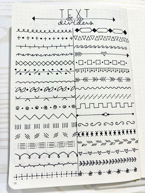 Edge Doodles, Boders Idea For Project Aesthetic, School Sketches Doodles, Boju Journal, Doodle Boarders, Bujo Decoration, Bujo Borders, Border Doodles, Bullet Journal Lines