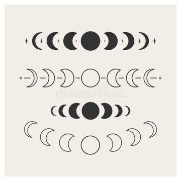 Phases of the moon stock vector. Illustration of full - 222327985 Moon Phases Stencil, Moon Phases Doodle, Moon Phase Painting Diy, Moon Phases Drawing Simple, Moon Phase Design, Moon Light Drawing, Moon Cycle Drawing, Meh Aesthetic, Moon Phases Illustration