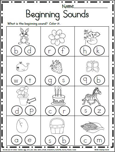 Free Beginning Sounds Worksheets. Look at each each picture and color the beginning sound. Kindergarten and preschool students can independently complete this worksheet once they have mastered alphabet letter sounds, and it’s a great beginning reading skill. Although the images are great for Easter, spring, and April, the worksheet can be used anytime of year. Picture Recognition Worksheets, Letter Sound Recognition Worksheets, Beginning Writing Activities Preschool, Fun Worksheets For Kindergarten, Sound Worksheets For Kindergarten, Letter Sound Worksheets, Beginning Sounds Kindergarten, Initial Sounds Worksheets, Fun Worksheet