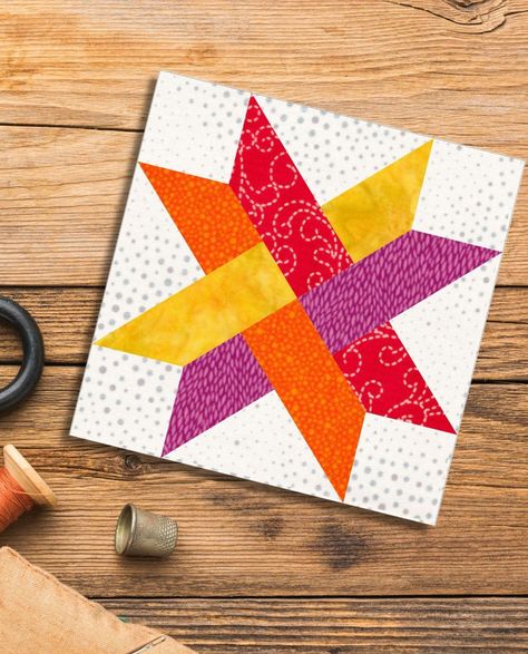 Woven Star Quilt Pattern, Woven Star Quilt, Star Blocks, Star Quilt Patterns, Block Pattern, Star Quilt, Pattern Blocks, Paper Piecing, Quilt Sewing