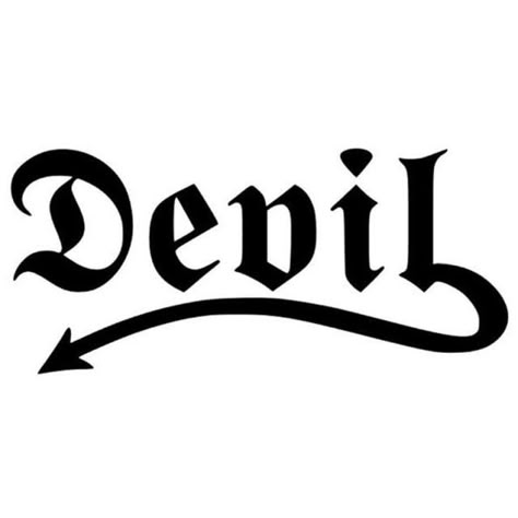 14.5*6.6CM DEVIL Fashion Words Car Body Sticker Decals Unique Stylish Car Styling Decal Black/Silver C9-0555 _ - AliExpress Mobile Lower Body Tattoos, Lucifer Tattoo, Dark Angel Tattoo, Xmas Tattoo, Wedding Angels, Petit Tattoo, Devil Tattoo, Stylish Car, Pink Wallpaper Girly