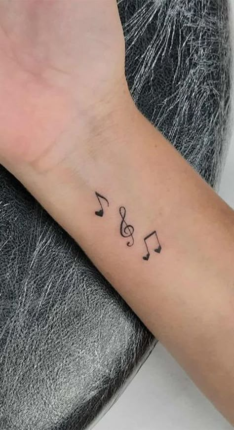 Hand Tattoos Music, Music Notes Tattoos, Music Wrist Tattoos, Small Music Tattoos, Dagger Tattoos, Tattoos On Wrist, Music Notes Tattoo, Music Note Tattoo, Music Tattoo Designs