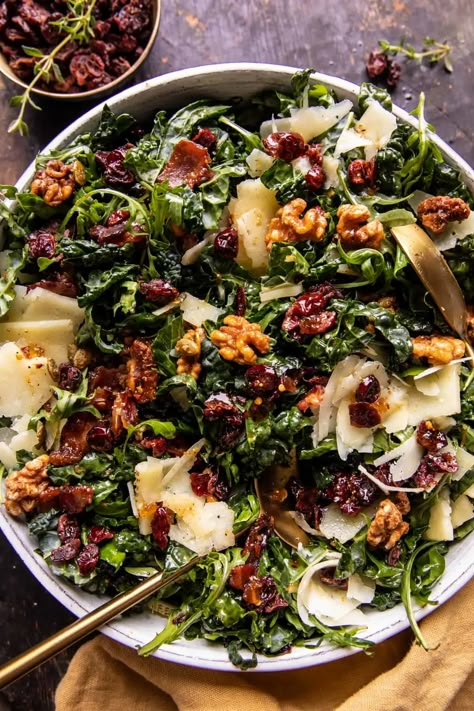 40 Best Winter Salads (Easy Ideas & Recipes) - Parade Kale Salad Half Baked Harvest, Winter Side Salad, Winter Salads For Parties, Harvest Kale Salad, Harvest Kale, Salad Bacon, Hosanna Revival, Half Baked Harvest Recipes, Team Dinner