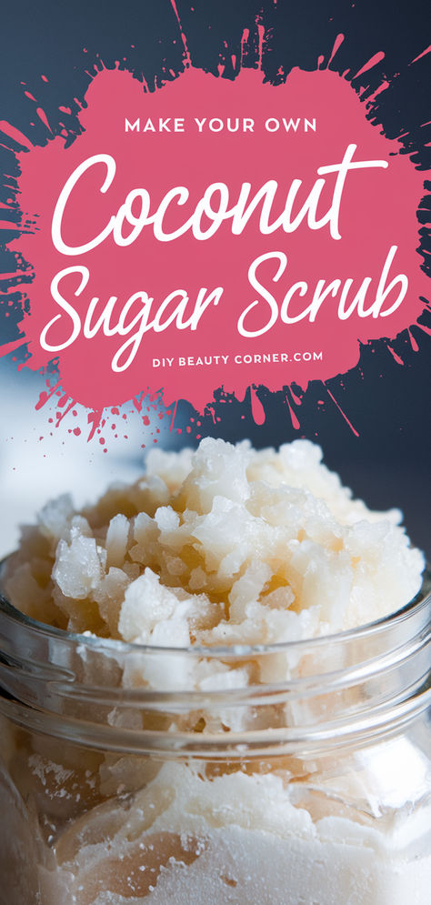 DIY coconut oil sugar scrub in a jar, a homemade exfoliating body scrub recipe with natural ingredients for soft, smooth skin. Infused Coconut Oil, Coconut Oil Diy Beauty Recipes, Salt Body Scrub Diy, Sugar Scrub Diy Without Coconut Oil, Diy Sugar Scrub Coconut Oil, Sugar Scrub Diy Easy, Coconut Sugar Scrub Recipe, Sugar Body Scrub Recipe, Honey Sugar Scrub