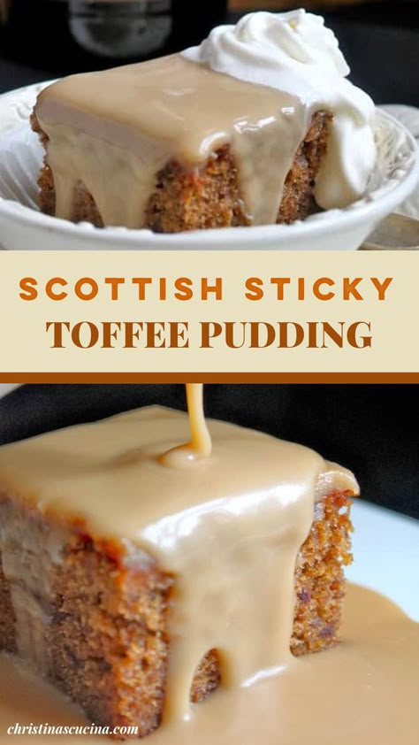 This Sticky Toffee Pudding recipe for a traditional British dessert is one of those desserts you'll dream about after the first time you taste it. Sticky Toffee Pudding Recipe, Toffee Pudding Recipe, Irish Desserts, Scottish Food, British Desserts, Pane Dolce, Scottish Recipes, Toffee Pudding, Sticky Toffee Pudding