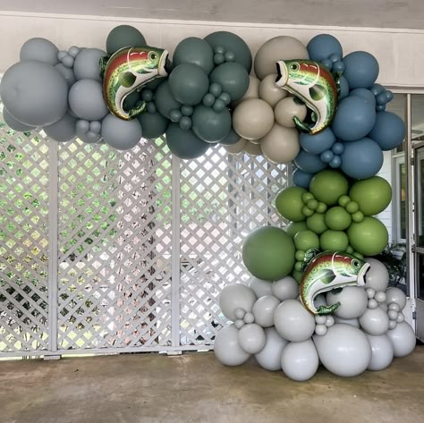 Fishing First Birthday Party Favors, 50th Birthday Party Fishing Theme, 1st Birthday Fishing Photo Shoot, Oh Fishally One Balloon Arch, Sweet 16 Fishing Party, Fish Theme Balloon Garland, 2nd Birthday Boy Fishing Theme, O Fish Ally One Balloon Arch, Fishing Theme Balloon Garland