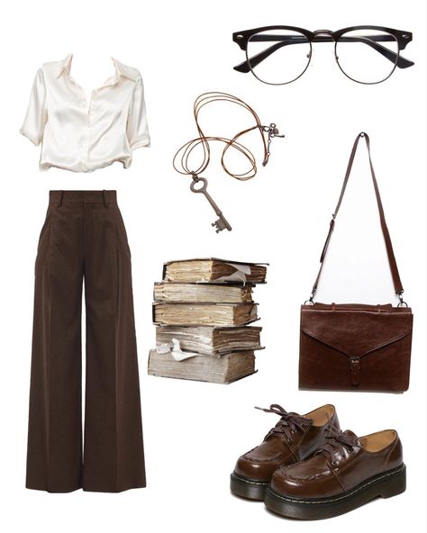 fashion inspo bookstore outfit aesthetic virtual stylist Bookstore Aesthetic Outfit, Librarian Aesthetic Outfit, Bookworm Aesthetic Outfit, Bookstore Outfit, Librarian Chic Outfits, Library Outfits, Athena Aesthetic, Bookstore Aesthetic, Librarian Chic