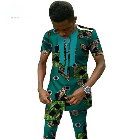 Ankara Top For Men, Ankara For Men African Style, Latest Ankara Styles For Men, Ankara Style For Men, Top With Pants, Diy Ottoman, Traditional African Clothing, Latest African Men Fashion, Ankara Tops