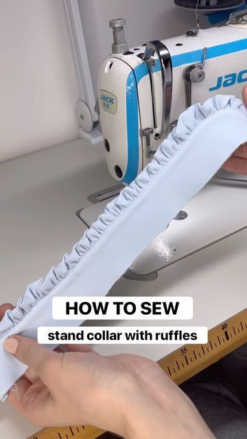 How To Make A Collar For A Dress, Ruffle Shirt Sewing Pattern, How To Make A Shirt Collar, Victorian Collar Pattern, How To Sew A Stand Up Collar, How To Draft A Shirt Collar Pattern, Shirt Collar With Stand, Stand Up Collar Pattern, Standing Collar Pattern