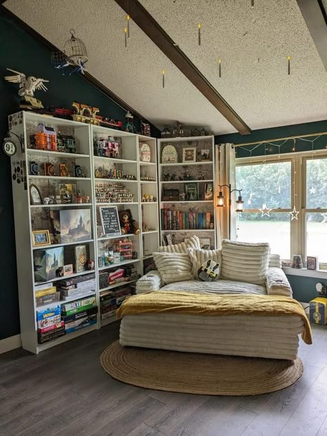 Cozy Reading Room, Small Home Library, Dream Home Library, Sofa Cloud, Cozy Home Library, Library Rooms, Corduroy Upholstery, Home Library Rooms, Living Room Beige