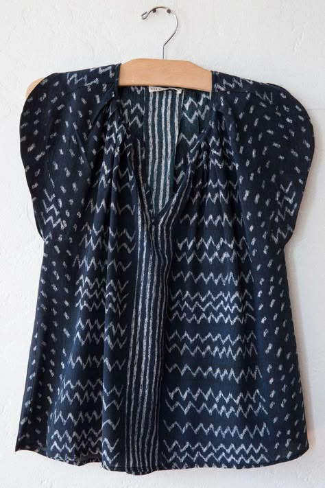 Indigo Printed Summer Tops, Indigo Bohemian Cotton Top, Indigo Washed Cotton Tops, Indigo Blouse, Indigo Floral Print Cotton Top, Indigo Top, Indigo Washed Button-up Top, Diy Curb Appeal, Summer Tunics