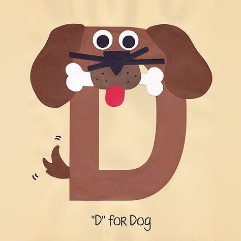 Alphabet Art Template - Upper D (Dog) Letter D Crafts, Preschool Letter Crafts, D Is For Dog, A To Z Alphabet, Alphabet Crafts Preschool, Abc Crafts, Dog Craft, Alphabet Letter Crafts, Z Alphabet