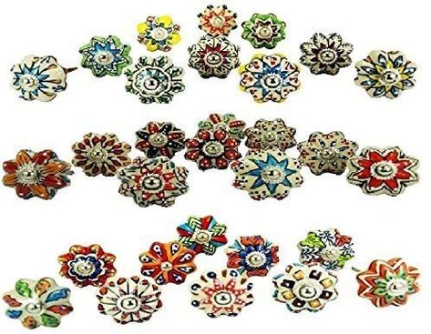 Knobsworld Small 1" 10 Knobs Assorted Rare Hand Painted Ceramic Knobs Cabinet Drawer Pull Pulls Cabinet Door Knobs, Cupboard Cabinet, Kitchen Cabinet Drawers, Drawer Pulls And Knobs, Kitchen Cabinet Knobs, Chrome Hardware, Ceramic Knobs, Hand Painted Ceramic, Dresser Knobs