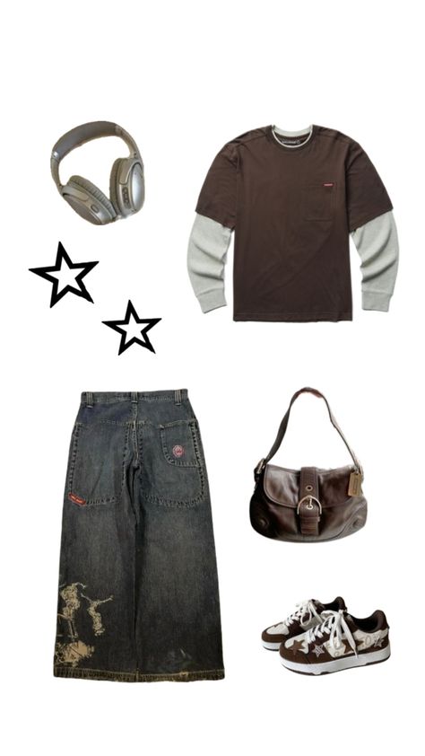 Mens Wear Baggy Outfit Clothes Streetwear Boy Y2K Star Downtown Girl Skater Indie Fashion Men, Streetwear Boy, W Pictures, Y2k Outfits Men, Skater Outfit, Boys School Outfits, Punk Style Outfits, Types Of Aesthetics, Girl Skater