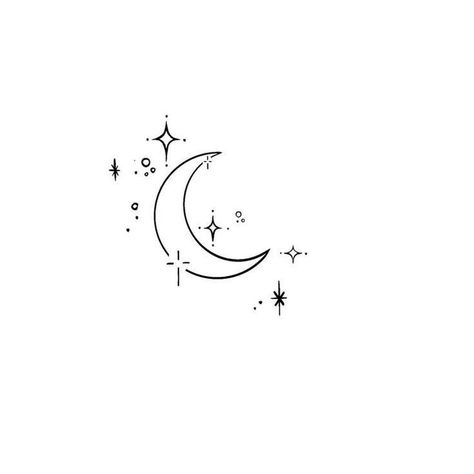 Small Moon Tattoos, Monster Tattoo, Planet Tattoos, The Moon And Stars, Moon Tattoo Designs, Small Pretty Tattoos, Inspiration Tattoos, Cute Little Tattoos, Cute Tiny Tattoos