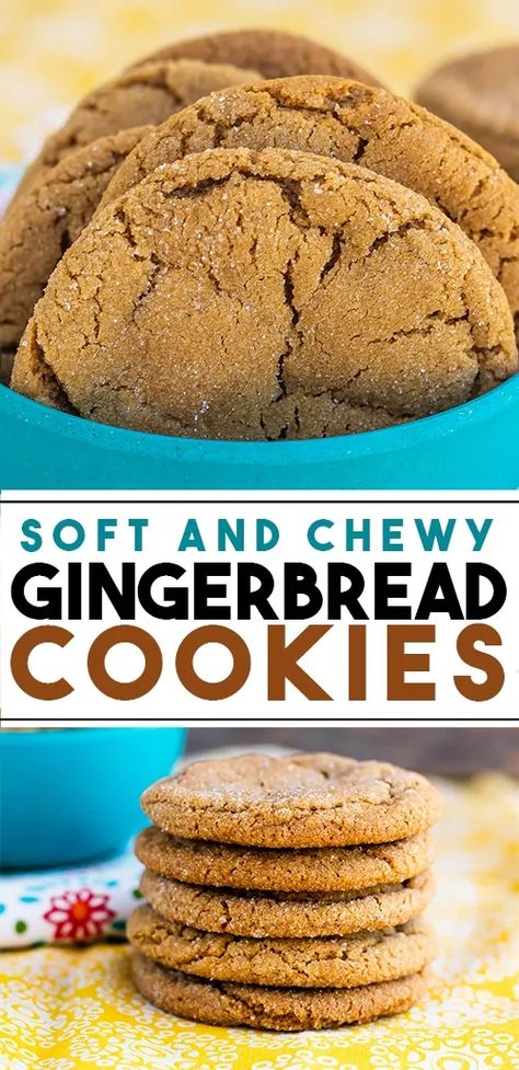 The BEST Easy Soft Gingerbread Cookies • Love From The Oven Clean Gingerbread Cookies, Gingerbread Drop Cookies Recipe, Softest Gingerbread Cookies, Soft Batch Gingerbread Cookies, Soft Baked Gingerbread Cookies, Soft Bake Gingerbread Cookies, Easy Chewy Gingerbread Cookies, Soft Gingerbread Cookies Recipe Easy, Best Ginger Bread Cookies