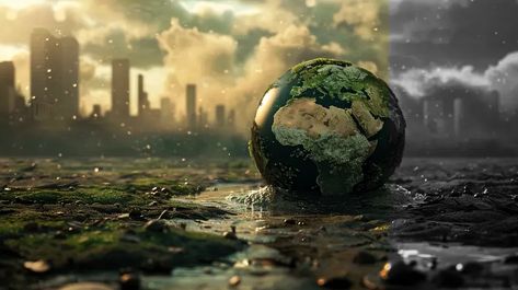 Full Color Image in ai-img-gen.com 🔸 photo stock, Climate Change: A Global Crisis --ar 16:9 --v 6.0 🔸 From Midjourney AI Image Murky Water, Environmental Degradation, Dystopian Future, Change Image, Urban Spaces, 3d Rendering, Colour Images, City Skyline, Photo Stock