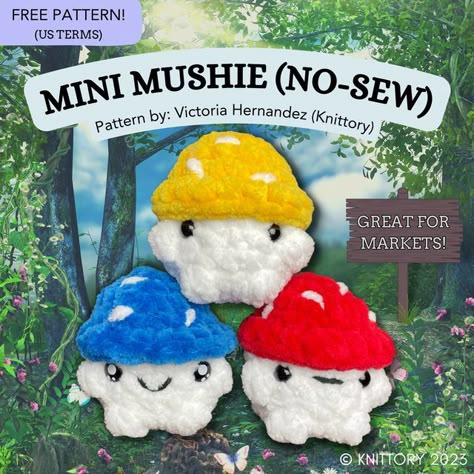 Mushroom Amigurumi, Amigurumi Mushroom, Appreciation Note, Easy Crochet Animals, Bernat Blanket, Crochet Mushroom, Quick Crochet Patterns, Plushie Patterns, Crochet Animals Free Patterns