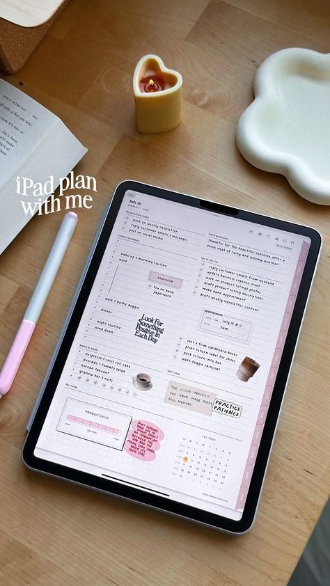 daily planner notion template Good Notes Planner Template Free, Digital Planning Aesthetic, Ipad Bullet Journal, Good Mondays Paper, Planners 2024, Goodnote Planner, Digital Planner Design, Bullet Journal On Ipad, Digital Planner Aesthetic