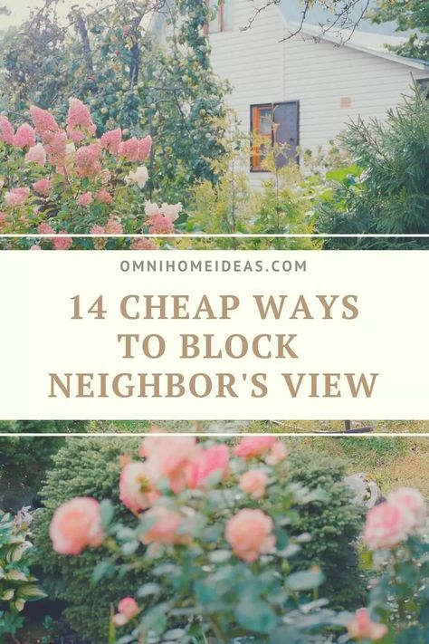 14 Cheap Ways to Block Neighbor's View - Omni Home Ideas Privacy Fence From Neighbors, How To Block Neighbors Yard, Privacy Fence For Front Yard, Landscaping To Block Neighbors, Privacy Garden Ideas Backyards, Plants To Block Neighbors, Neighbor Divider Front Yard, Diy Yard Privacy Ideas Cheap, How To Block Neighbors View