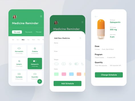 Now you have the option of quickly and easily importing your med and prescriptions using Health Records on iPhone from dozens of institutions. With Medicine Reminder you won't put yourself or your... Medicine Reminder, Ui Design Tutorial, Desain Ux, Reminder App, Pill Reminder, Ux Trends, Medical App, Ios App Design, Ui Design Mobile