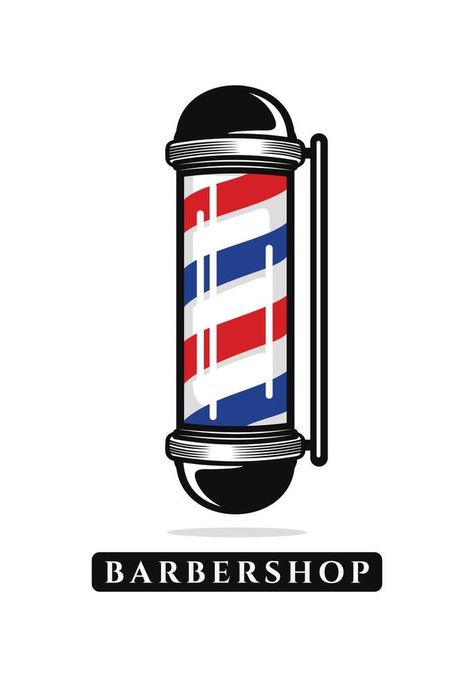 Barber pole, barbershop logo design vector Barbershop Logo Design, Barber Shop Pictures, Beard Logo Design, Milk Crate Furniture, Barber Poster, Barber Shop Logo, Barbershop Logo, Barber Shop Pole, Beard Logo