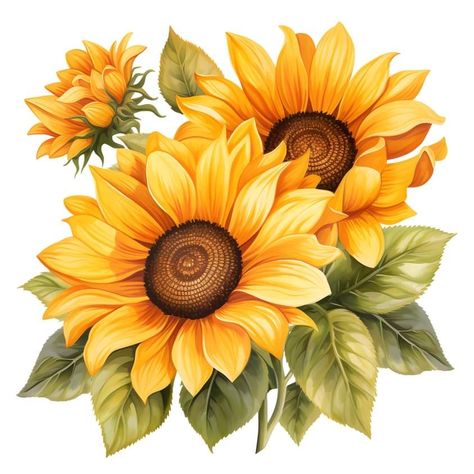 Pencil Colour Painting, Sunflower Watercolor Painting, Bird Painting Acrylic, Garden Fence Art, Sunflowers And Daisies, Fabric Painting Techniques, Sunflower Pictures, Folk Art Flowers, Flower Art Drawing