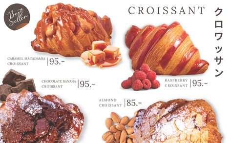 Croissant menu Croissant Menu Design, Cafe Menu Design, Croissant Recipe, Pizza Design, Cafe Menu, Food Poster, Canvas Designs, Food Obsession, Menu Design