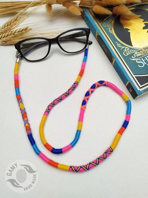 Colorful Boho Style, Colorful Boho Fashion, Glasses Cord, Gifts Boho, Chain Sunglasses, Eyeglass Strap, Crochet Eyes, Glasses Strap, Sunglasses Chain